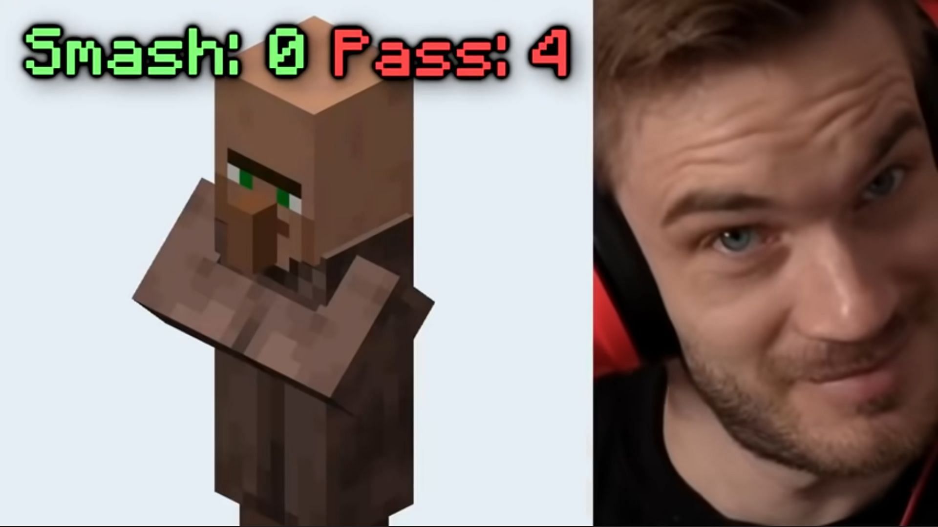 He smashes nearly all the villagers (Image via PewDiePie Highlights/YouTube)