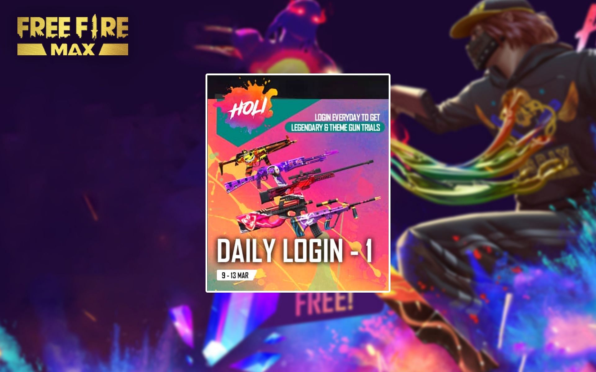 Players can get free gun skins by logging into Free Fire MAX this week (Image via Sportskeeda)