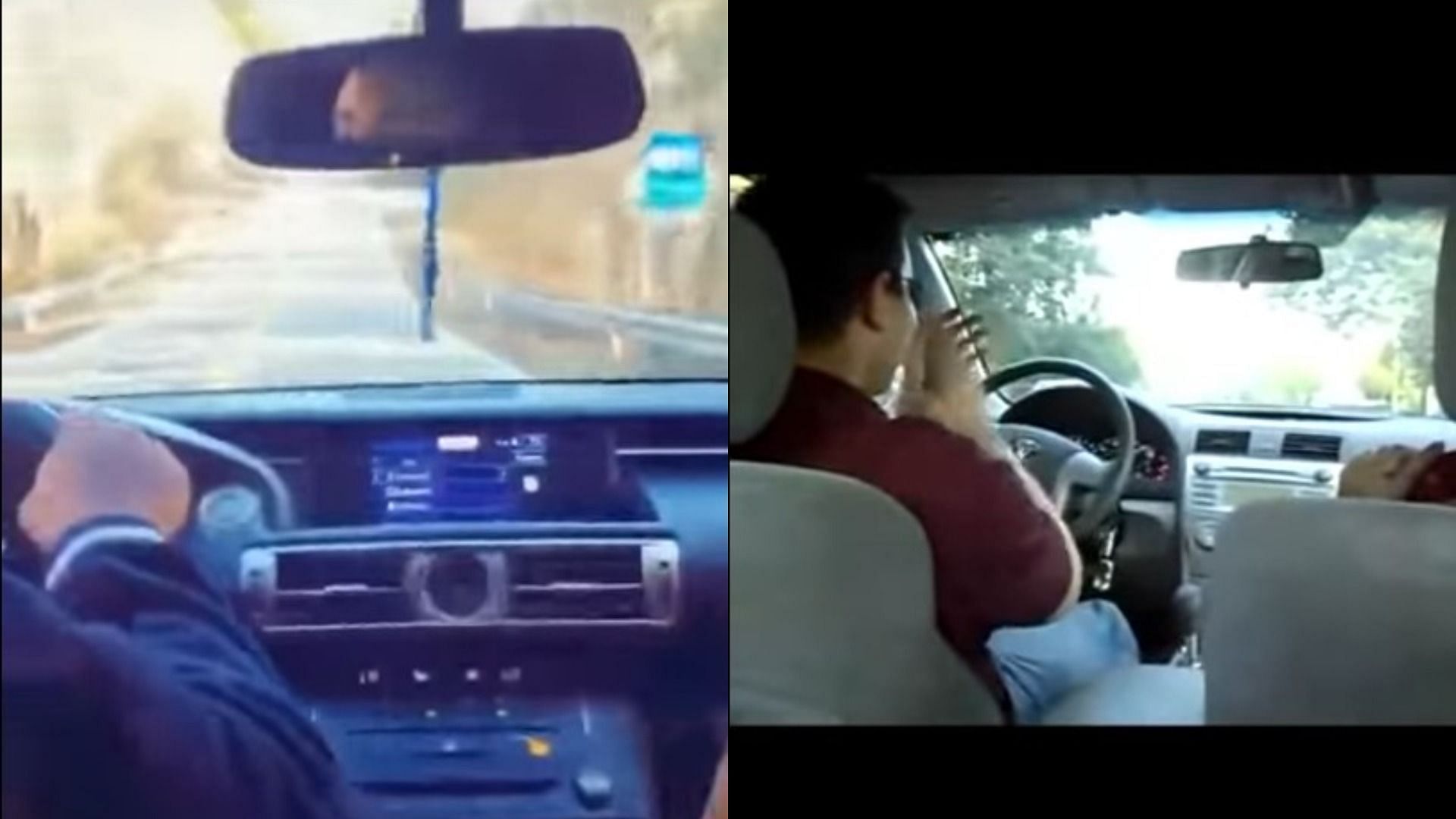 Drivers swerved their cars violently in tandem with the song&#039;s lyrics, even stopping to clap (Images via YouTube)