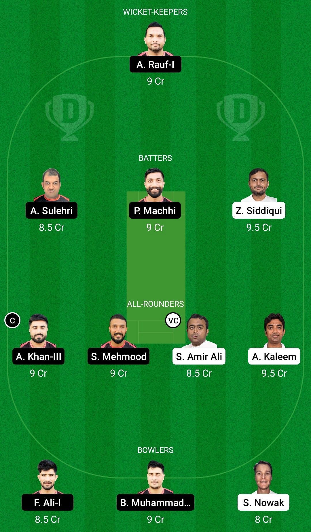 Dream11 Team for Khuwair Warriors vs Bousher Busters - Oman D10 2022.