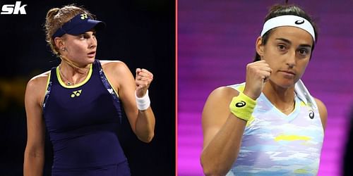 Dayana Yastremska (L) and Caroline Garcia