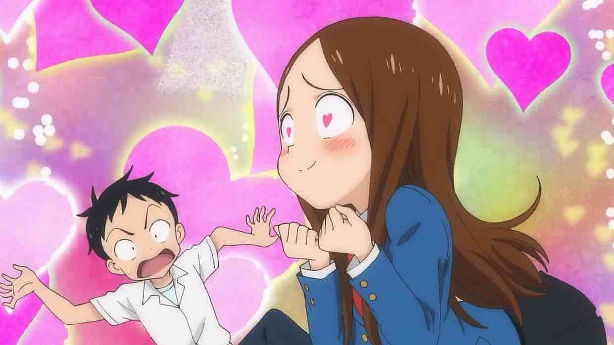 Nishikata and Takagi as seen in the anime Teasing Master Takagi-San (Image via Shin-Ei Animation)