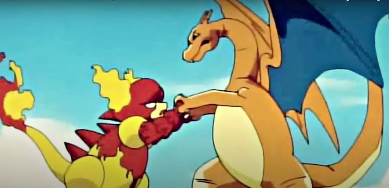 Charizard and Magmar had an epic battle (Image via The Pokemon Company)