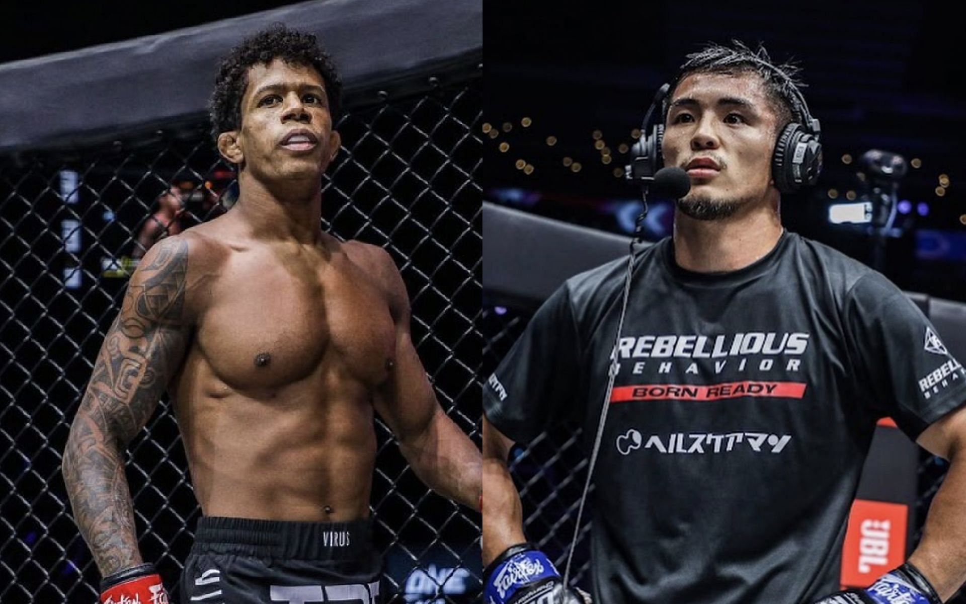 Adriano Moraes (left) plans to shut Yuya Wakamatsu up (right) in their ONE flyweight world championship match at ONE X. [Photos Adriano Moraes and Yuya Wakamatsu&#039;s Instagram accounts]]