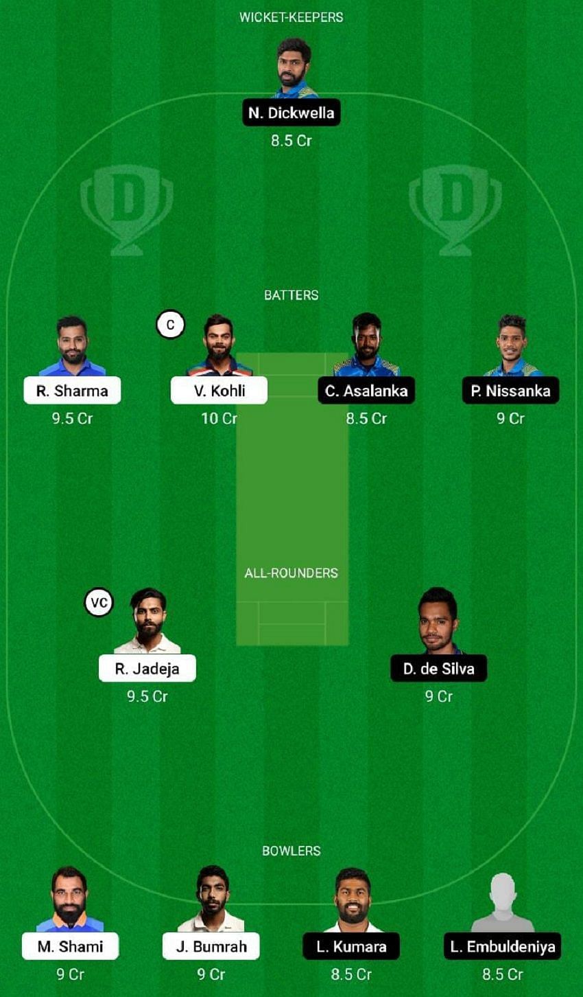 IND vs SL 1st Test Dream11 Fantasy Suggestion #1