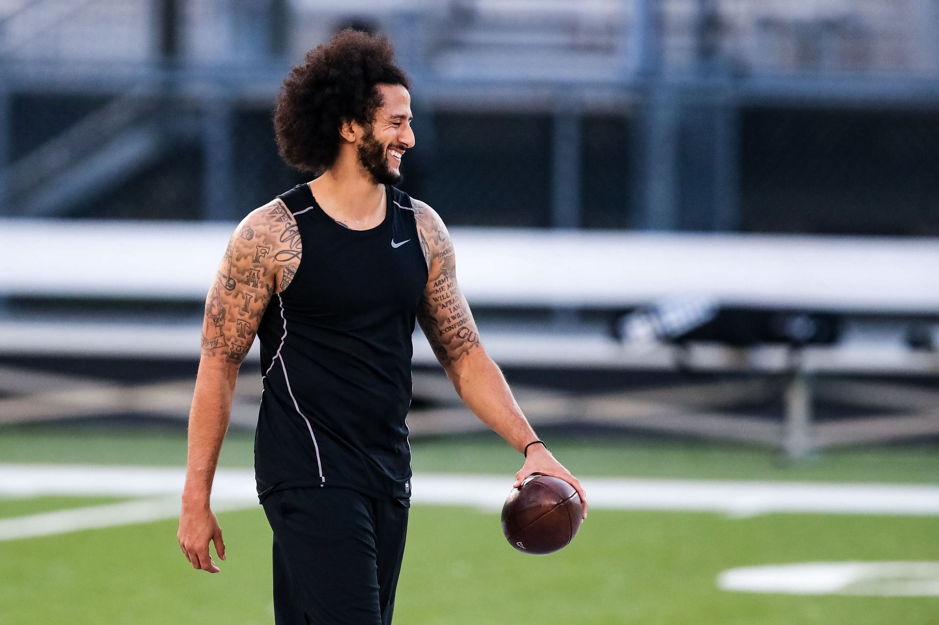 Colin Kaepernick readies himself for his NFL Workout