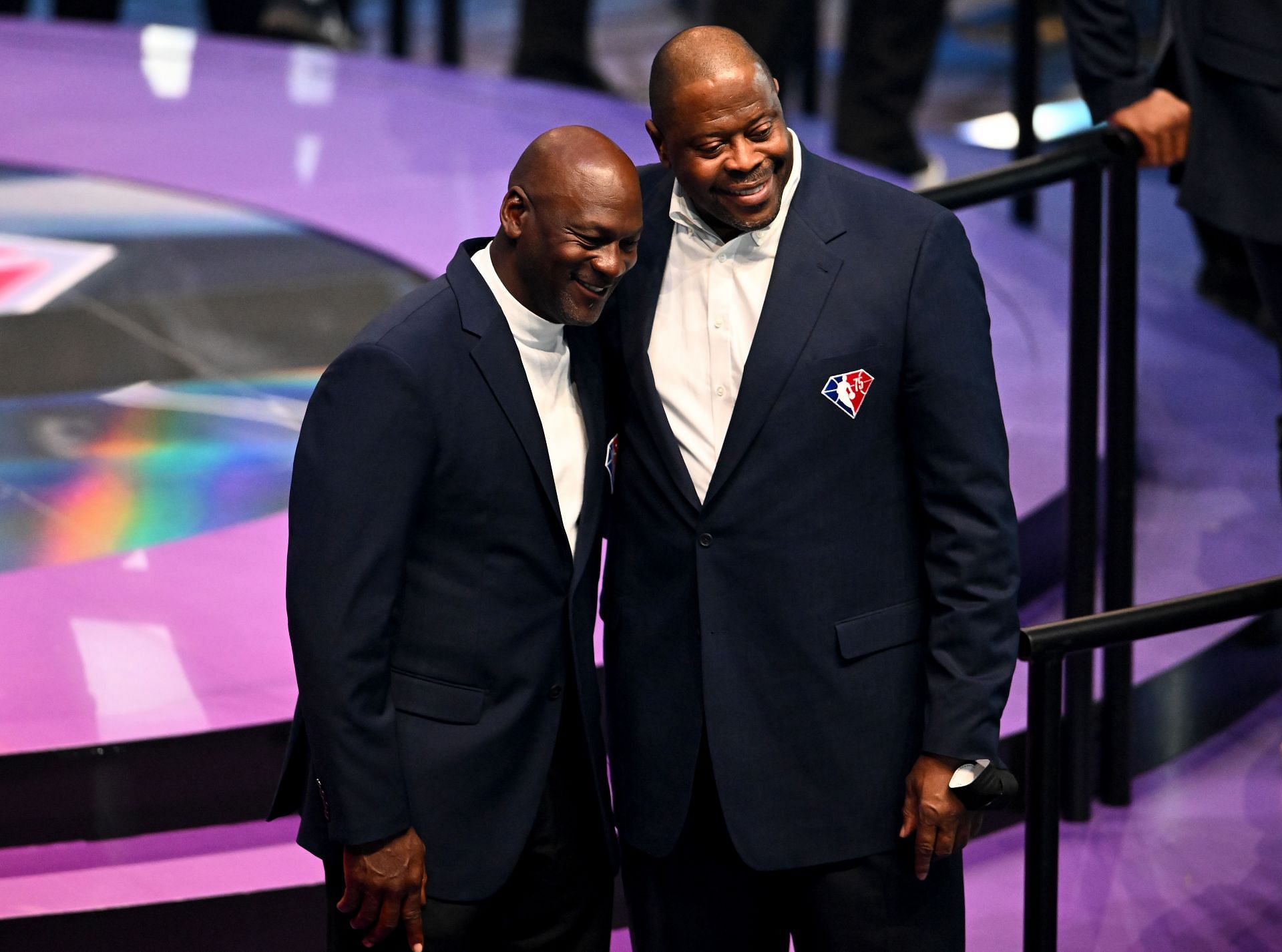MJ alongside former New York Knicks talisman Patrick Ewing