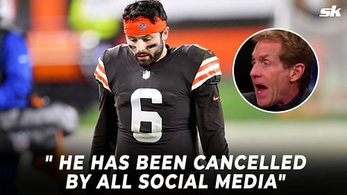 Cleveland Browns quarterback Baker Mayfield (Inset: Skip Bayless)