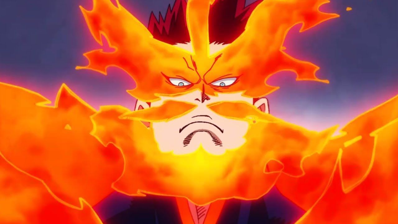 Endeavor, as seen in the anime My Hero Academia (Image via Bones)