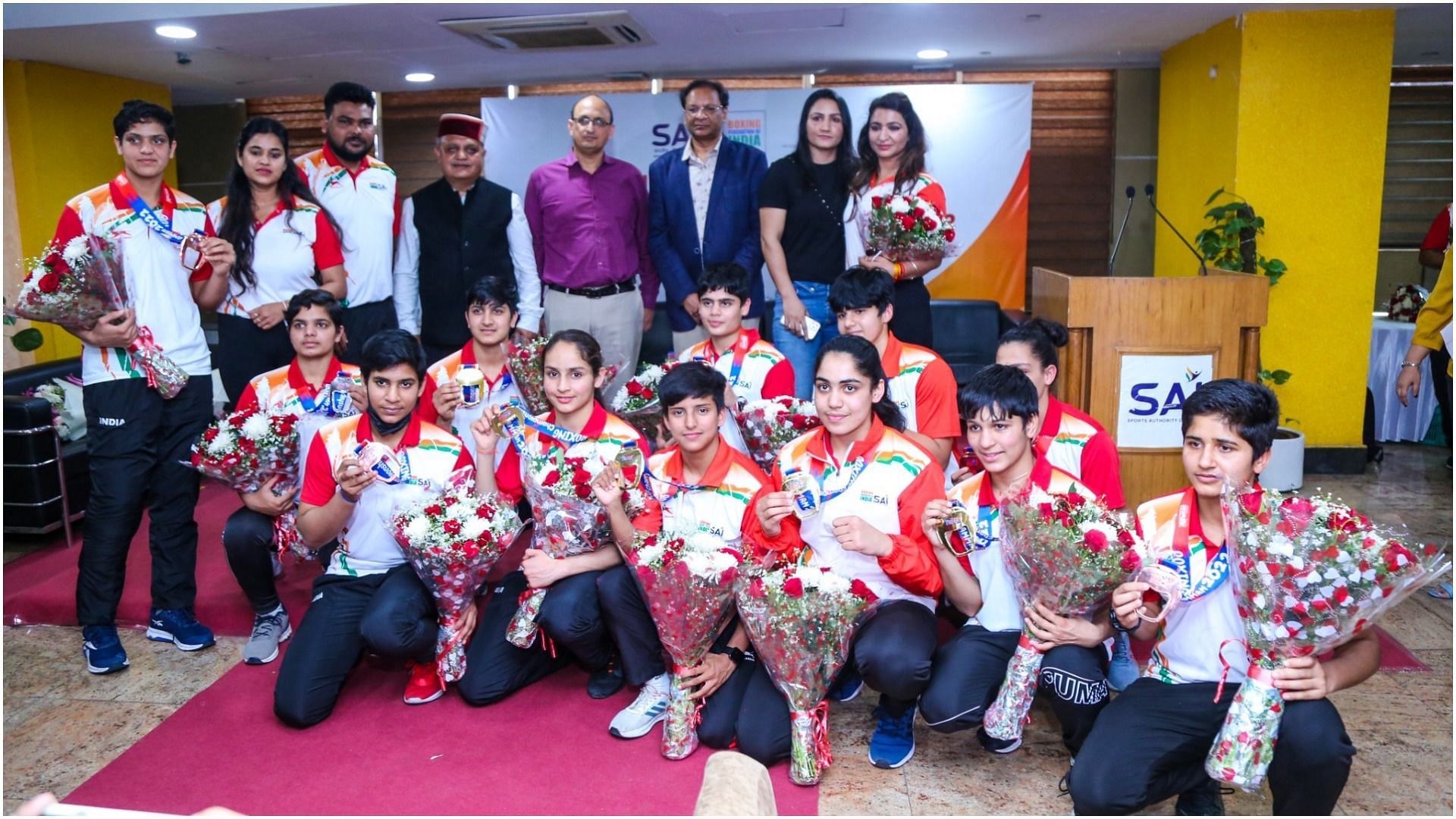 BFI) felicitated all the medallists of 2022 ASBC Asian Youth and Junior Boxing Championships (Pic Credit: BFI)