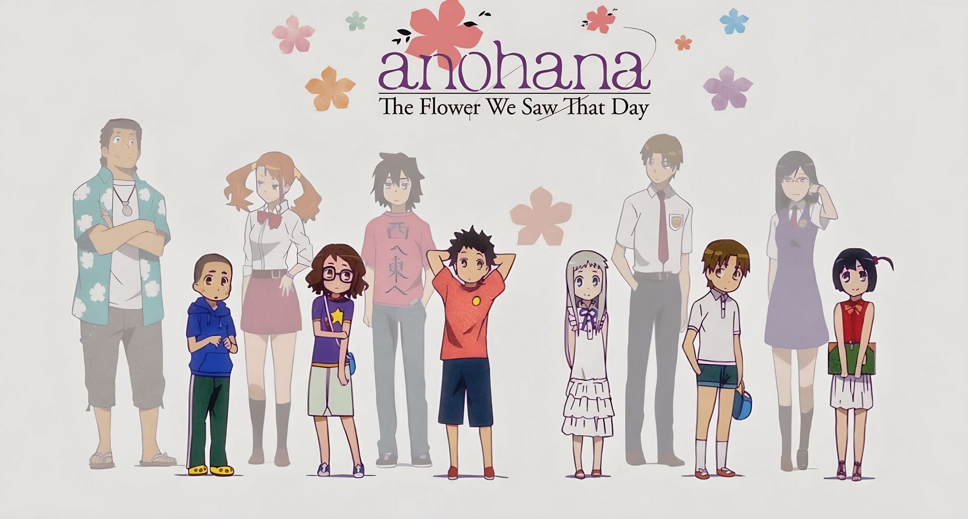 All the six main characters of the anime &quot;Anohana: The Flower We Saw That Day&quot; (Image via A-1 Pictures)