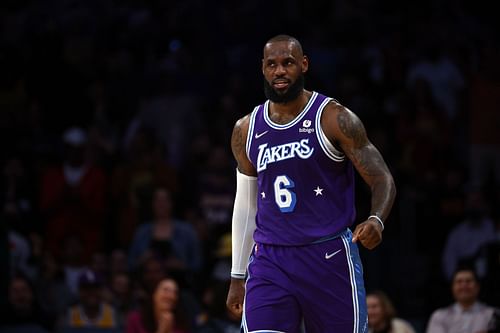 LeBron James #6 of the Los Angeles Lakers