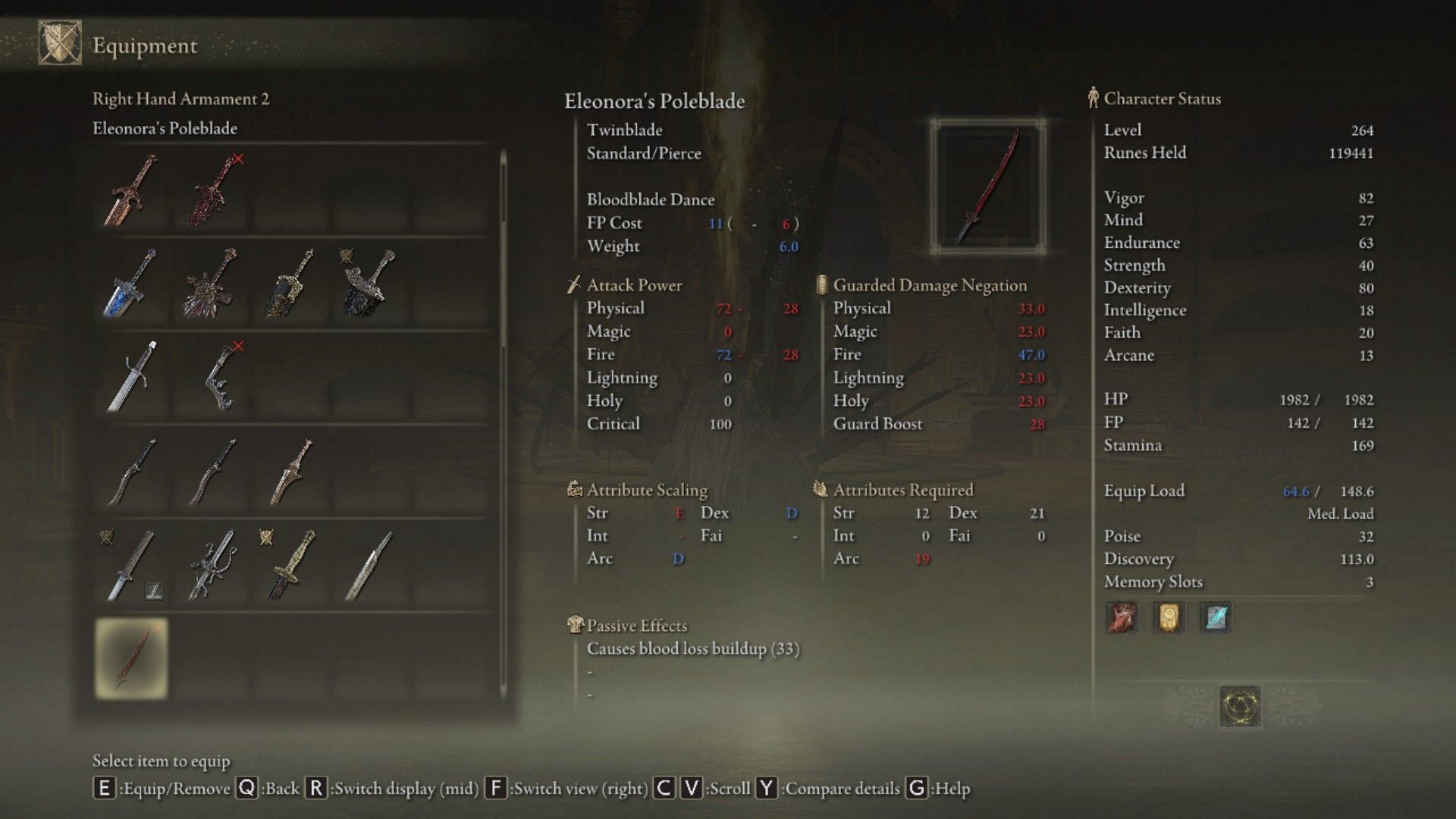 Eleonora&#039;s Poleblade is arguably one of the best twinblades for PVP purposes (Image via Elden Ring)