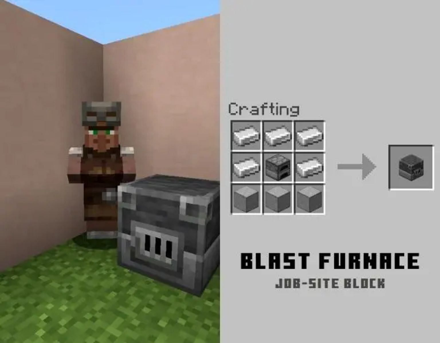 An armorer and its blast furnace (Image via Mojang)