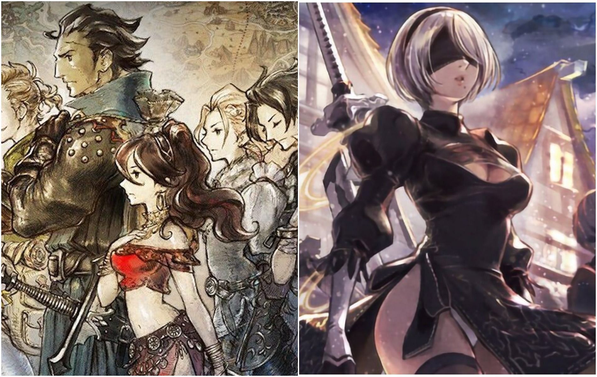 NieR: Automata is coming to Octopath Traveler&#039;s mobile game starting today (Image via Square-Enix)