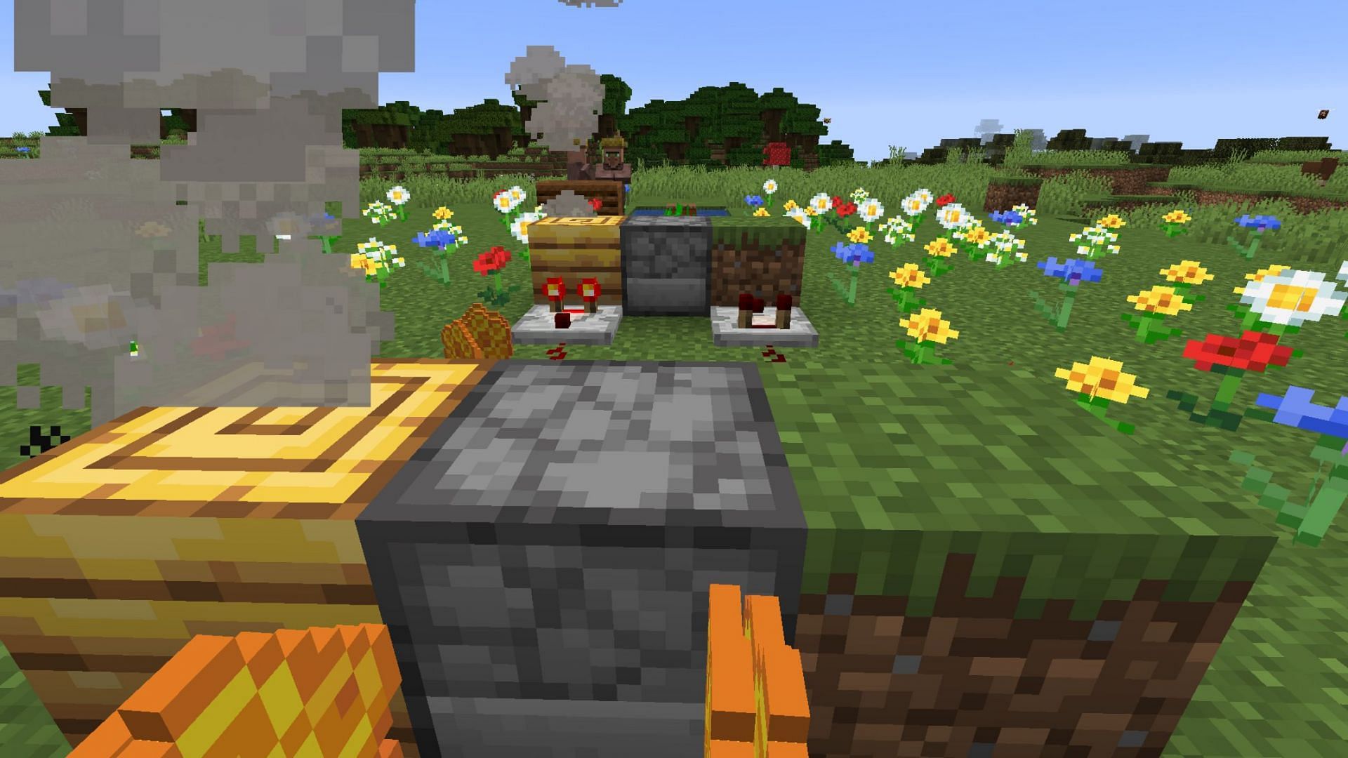 Bee nests and hives emit comparator levels based on the amount of honey inside (Image via Mojang)