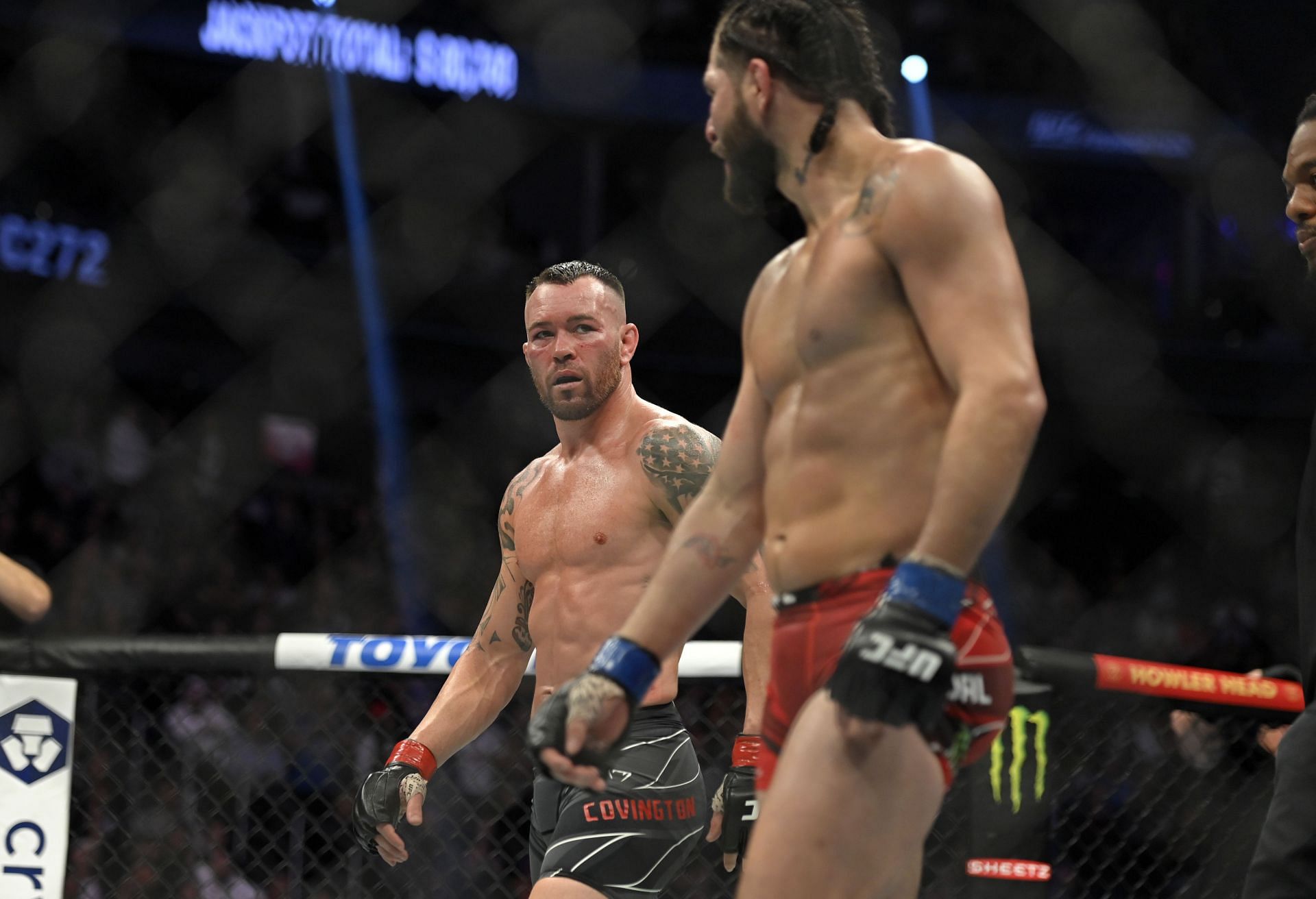 Colby Covington (left) and Jorge Masvidal (right) at UFC 272 (Image via Getty)