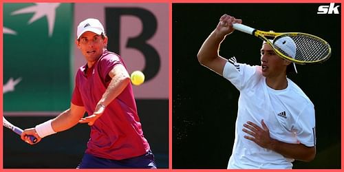 Dominic Thiem (L) and Pedro Cachin