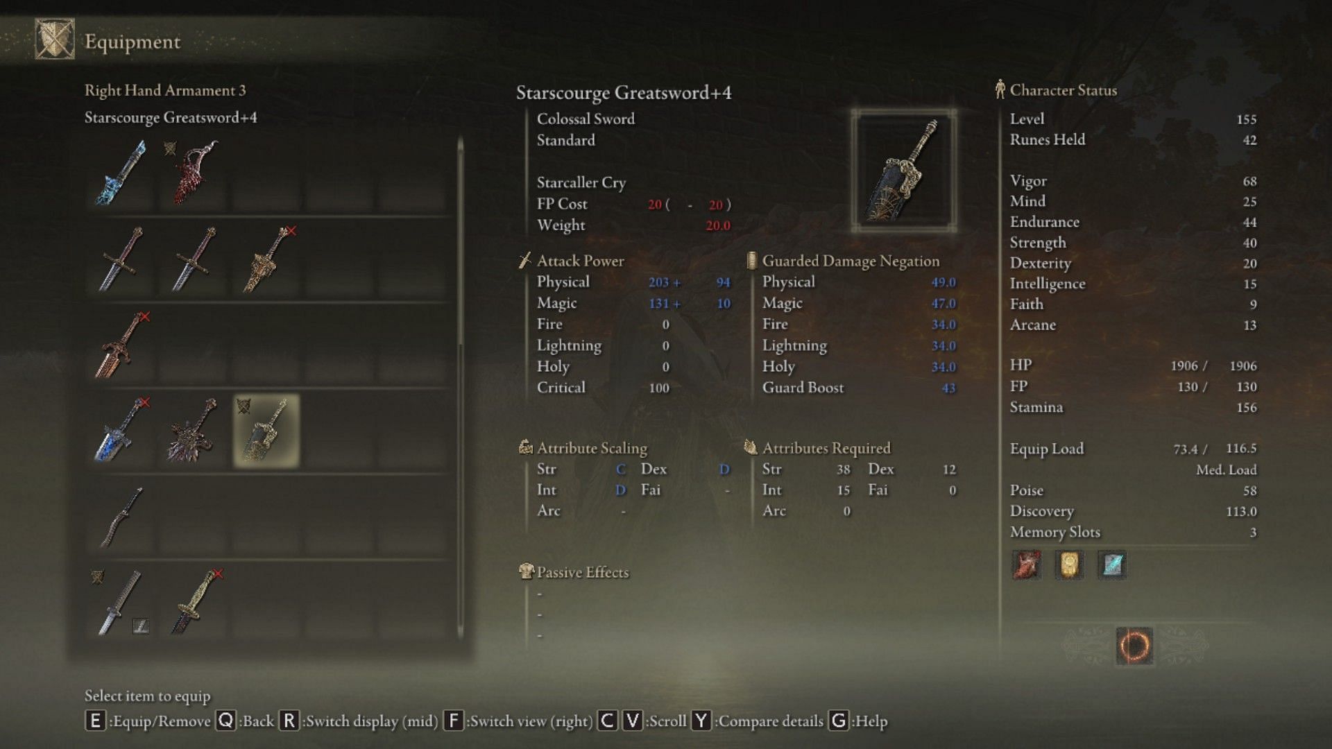 The Starscourge Greatsword is an all round weapon that is quite good for boss DPS (Image via Elden Ring)