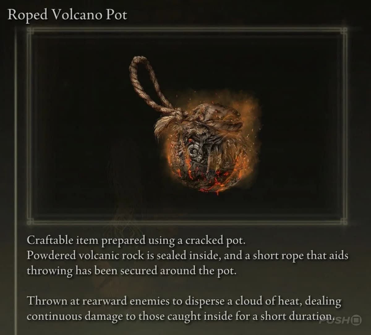 A look at the Roped Volcano Pot in Elden Ring (Image via FromSoftware Inc.)