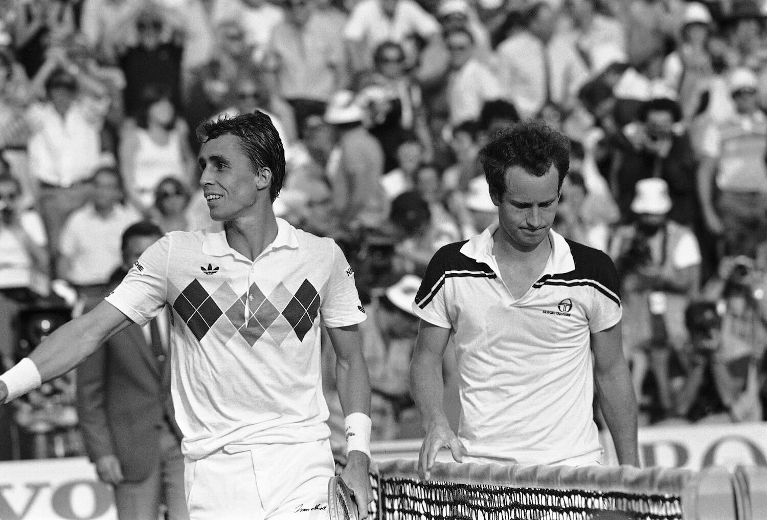 Ivan Lendl and John McEnroe at the 1984 French Open Final