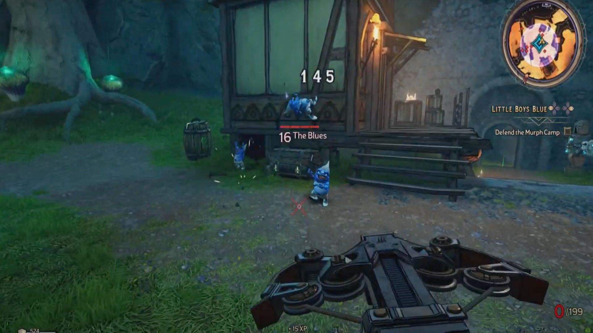 Players of Tiny Tina&#039;s Wonderlands can discover many easter eggs, including one of the Smurfs (Image via HeloSouls/YouTube)
