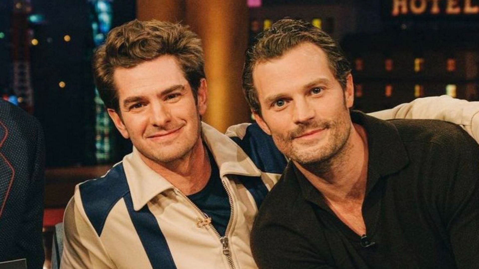 Jamie Dornan and Andrew Garfield used to be roommates in the late 2000s (Image via Twitter/ @andrgarfields)