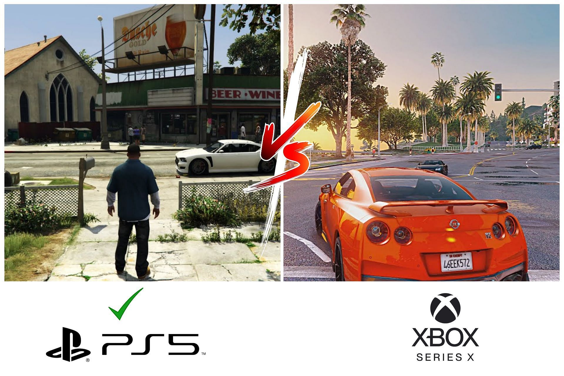 GTA 5 is out for the PS5 and Xbox Series X. But which one runs it better. (Image via Sportskeeda)