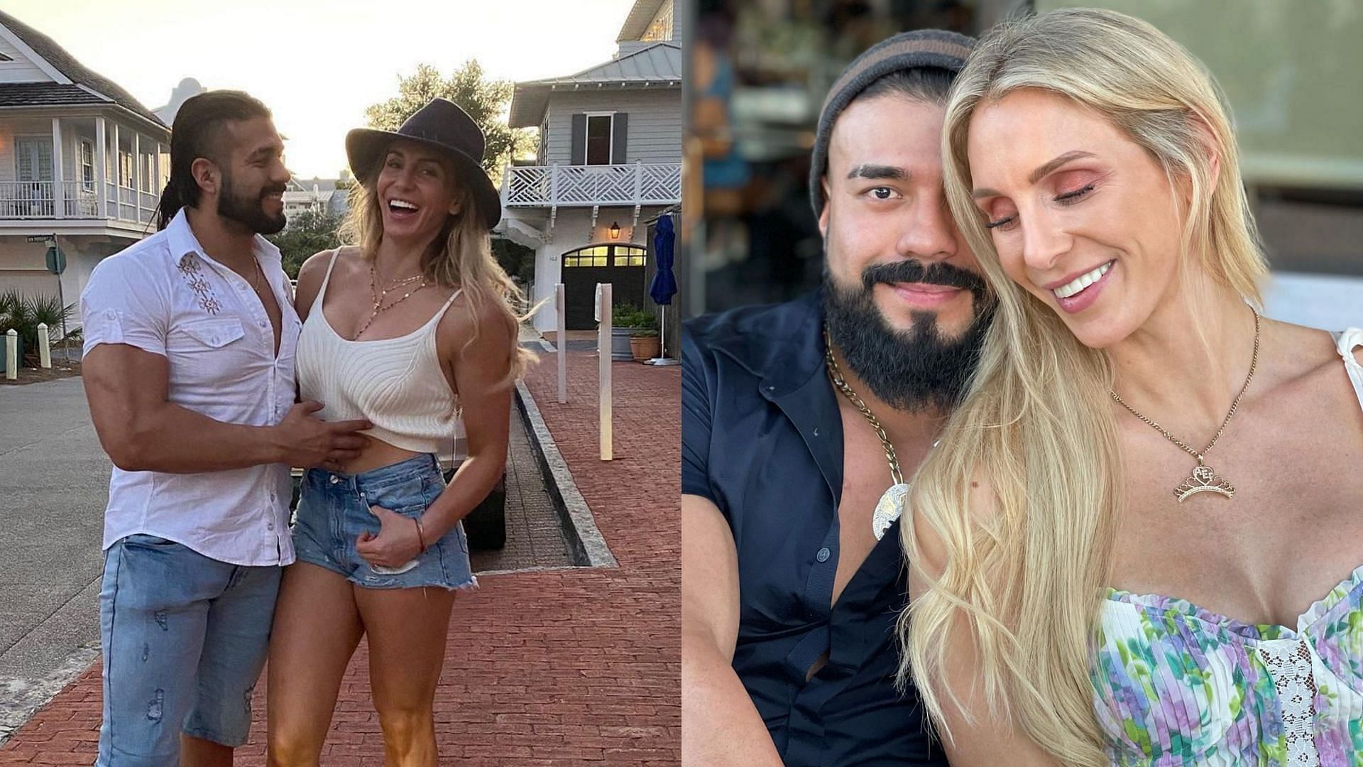 Andrade El Idolo and Charlotte Flair.