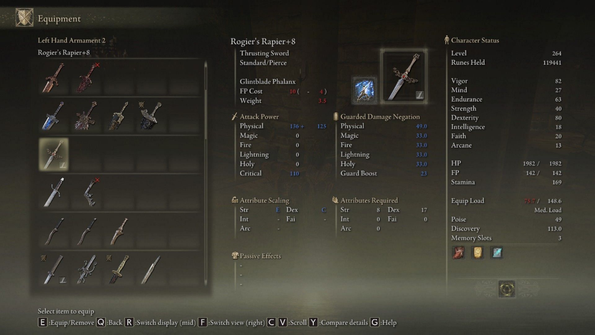 The infused Ash of War in Rogier&#039;s Rapier is arguably one of the best in the entire game (Image via Elden Ring)