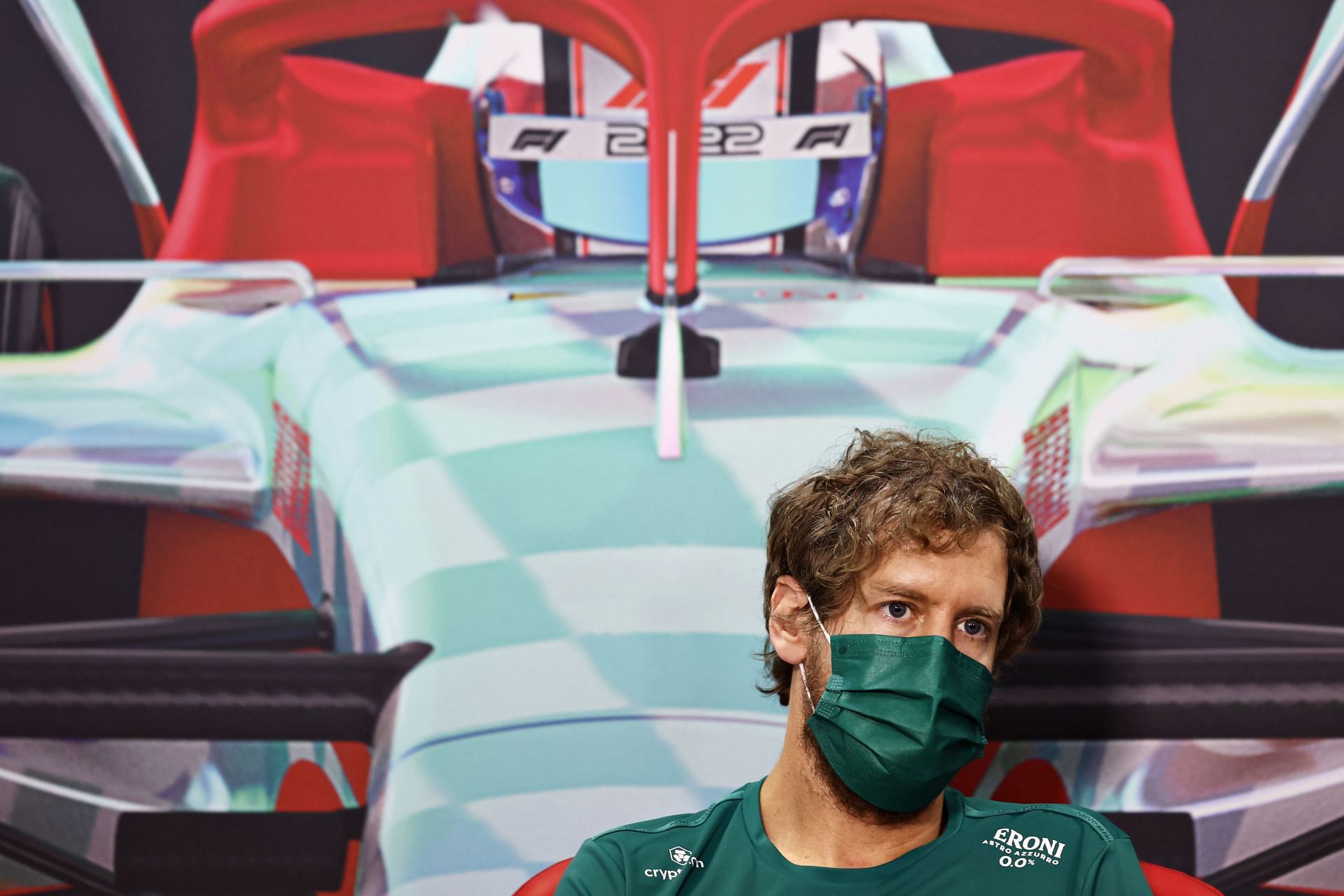 Formula 1 Testing in Bahrain - Day 3 - Sebastian Vettel during a press conference