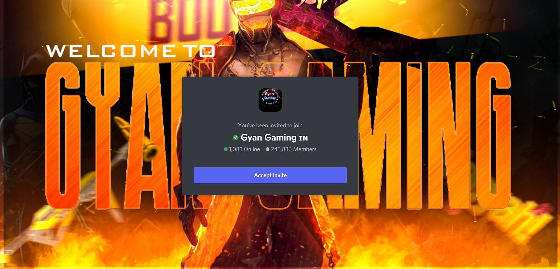 Gyan Gaming&#039;s server (Image via Discord)