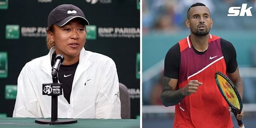 Naomi Osaka (L) and Nick Kyrgios