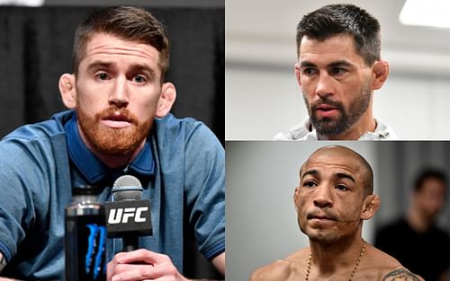 Cory Sandhagen (left); Dominick Cruz (top right); Jose Aldo (bottom right)