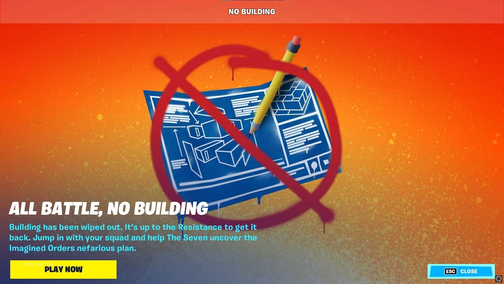 Epic Games removed the building mechanic from Fortnite, but leakers have intel that suggests it will be back sooner than expected (image via Epic Games)