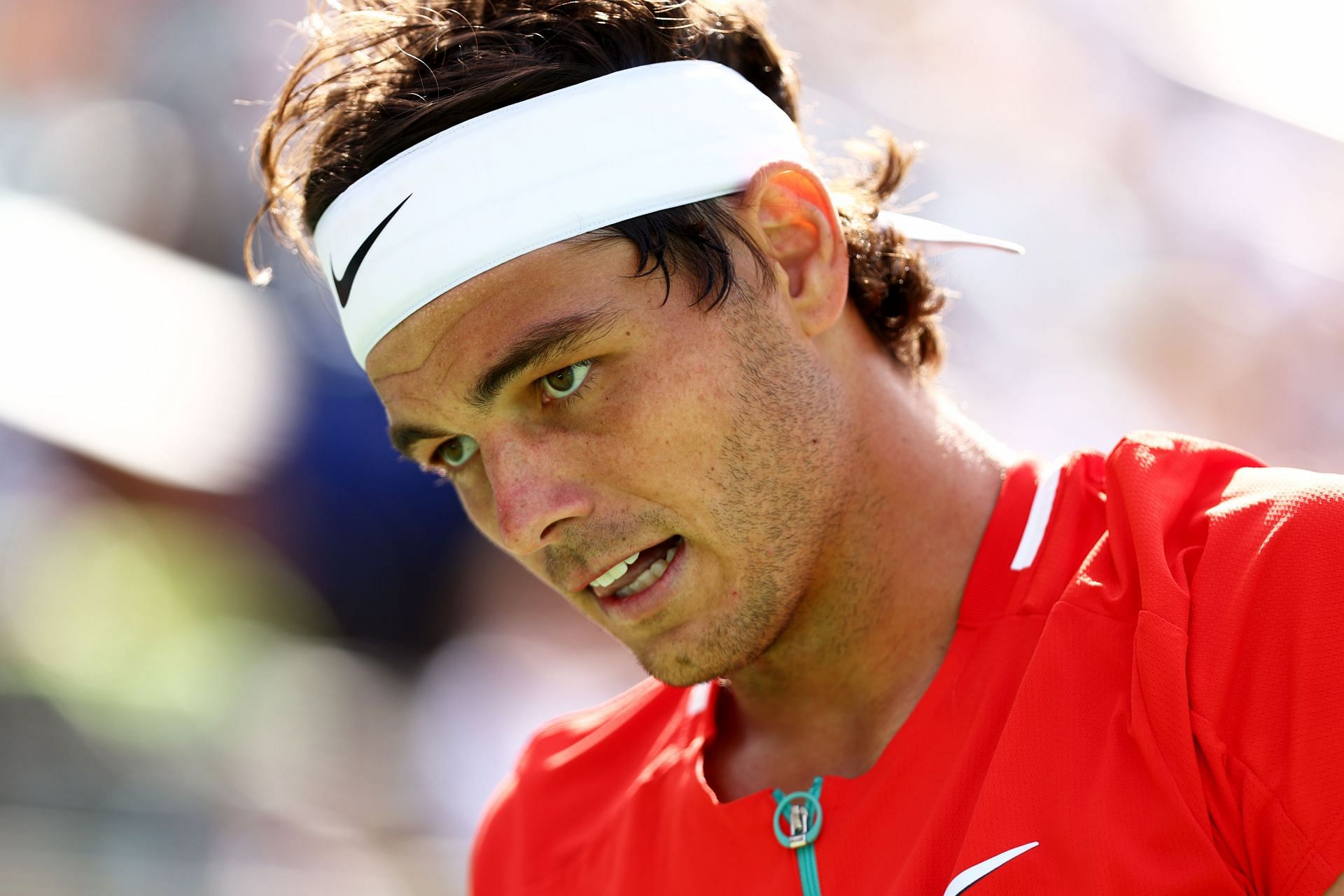 Taylor Fritz during his semifinal at the BNP Paribas Open on Saturday