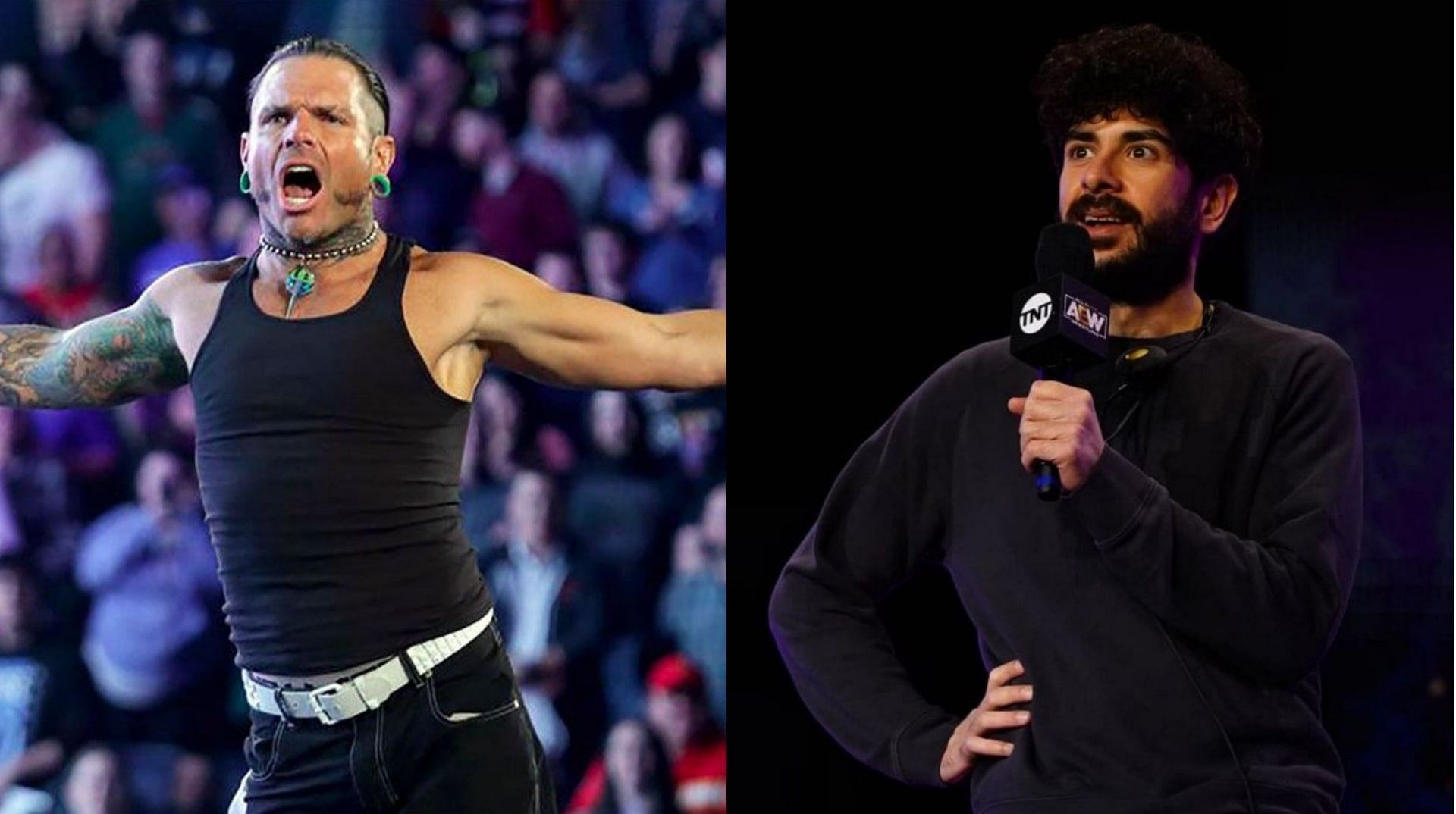 Jeff Hardy (left) and AEW President Tony Khan (right)