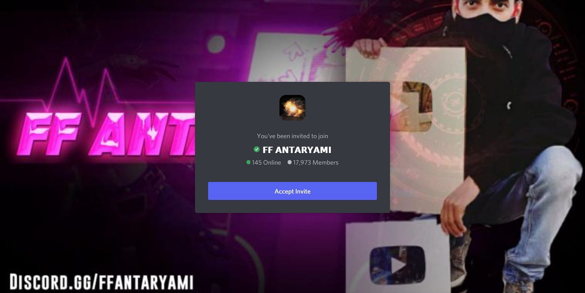 FF Antaryami&#039;s Discord server (Image via Garena)