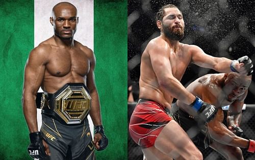 Kamaru Usman (left) and Usman vs. Masvidal 2 (right) [Images via @usman84kg on Instagram]