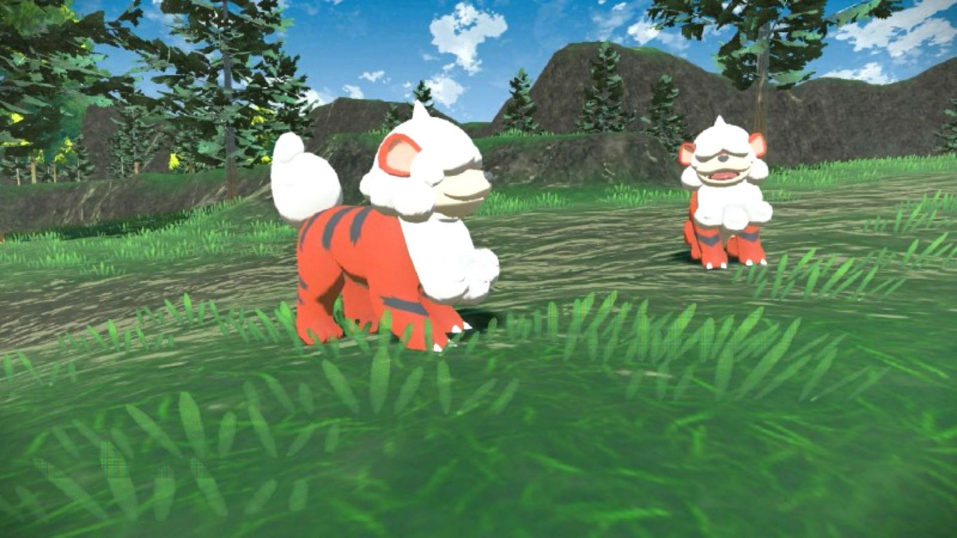 Wild Hisuian Growlithe roaming about (Image via The Pokemon Company)