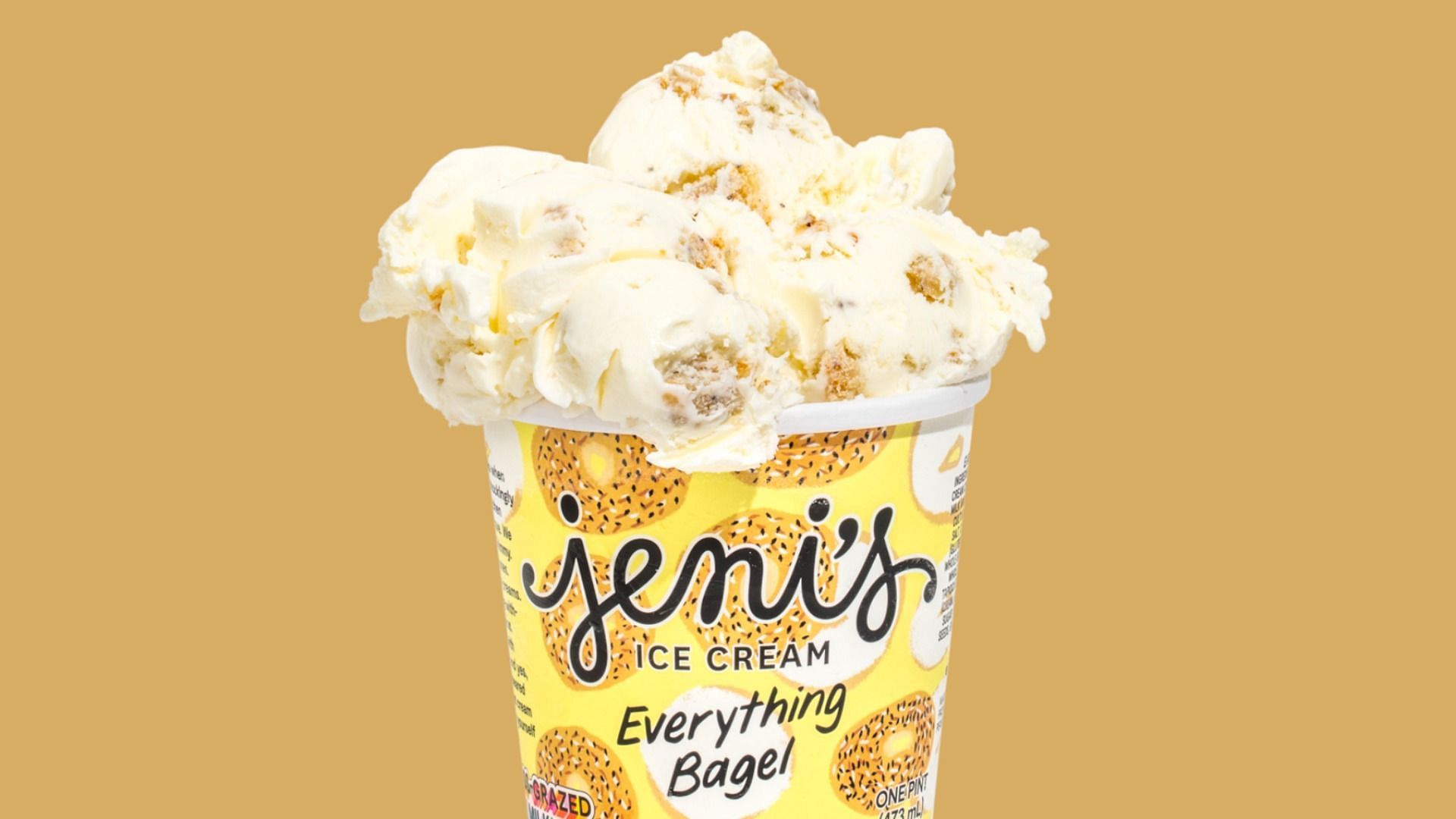 Everything Bagel, one of Jeni&#039;s most controversial ice cream flavors, will return on March 21, 2022 (Image via Jeni&#039;s)