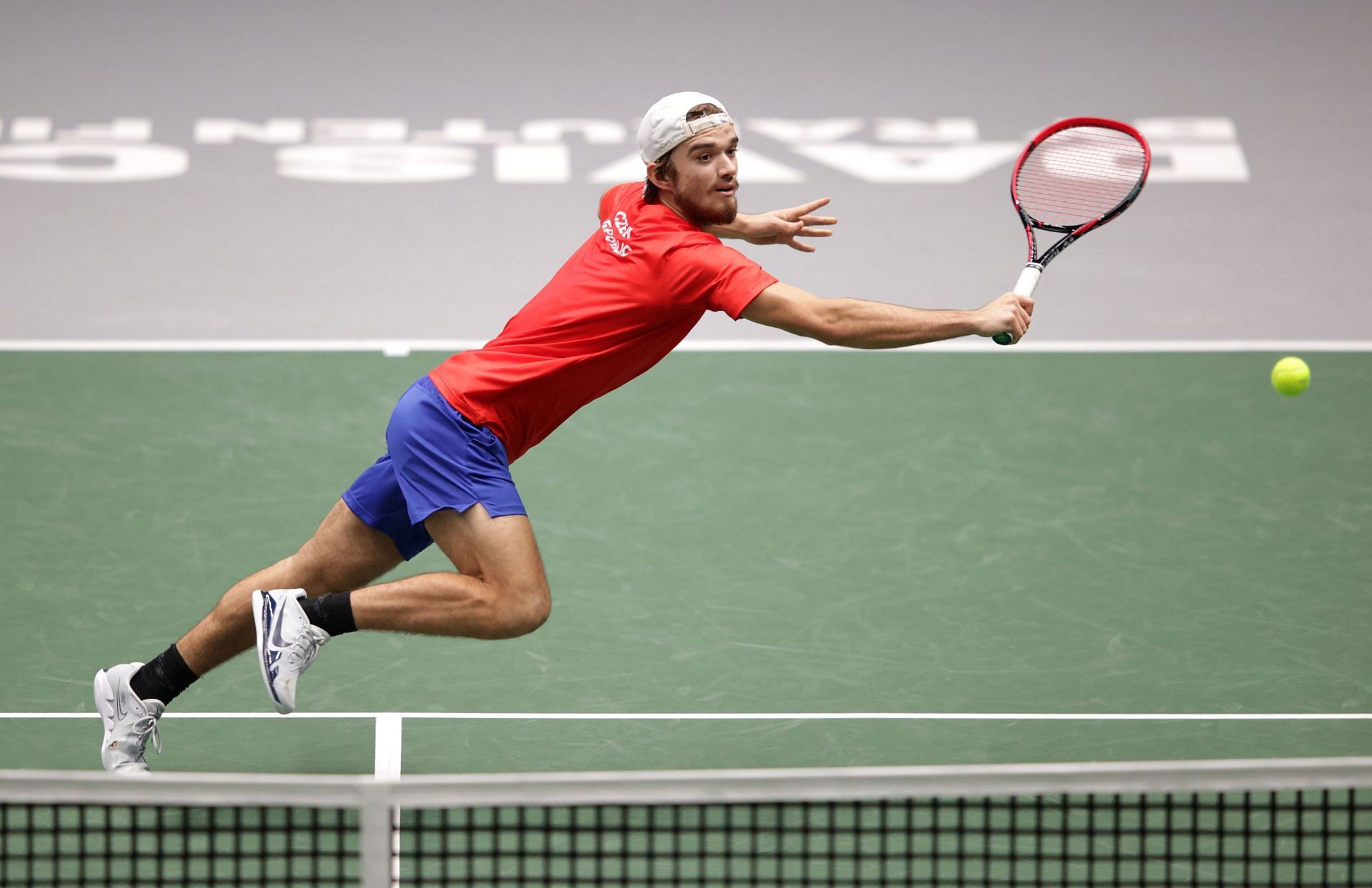 Tomas Machac at the 2021 Davis Cup Finals.