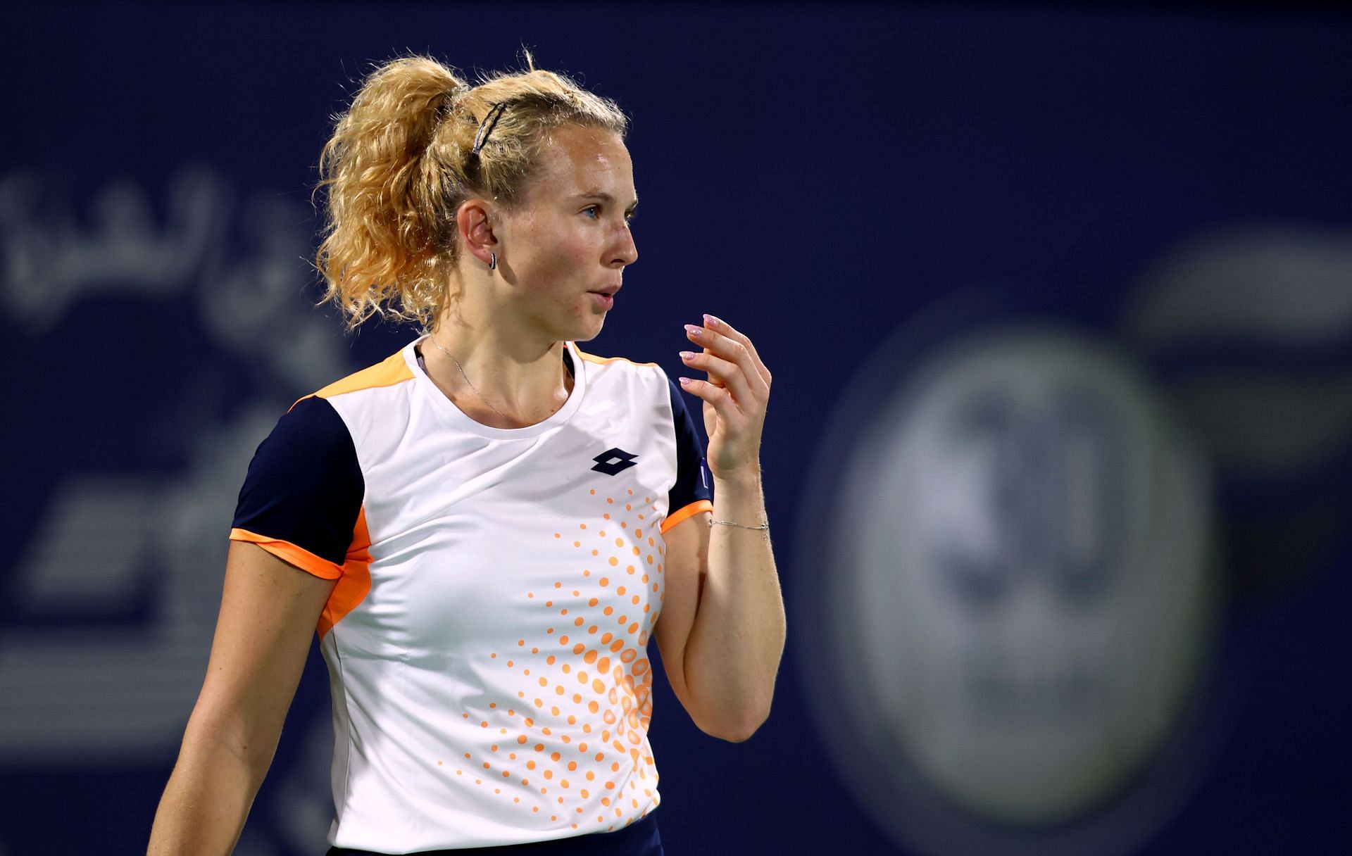 Siniakova during a match in Dubai
