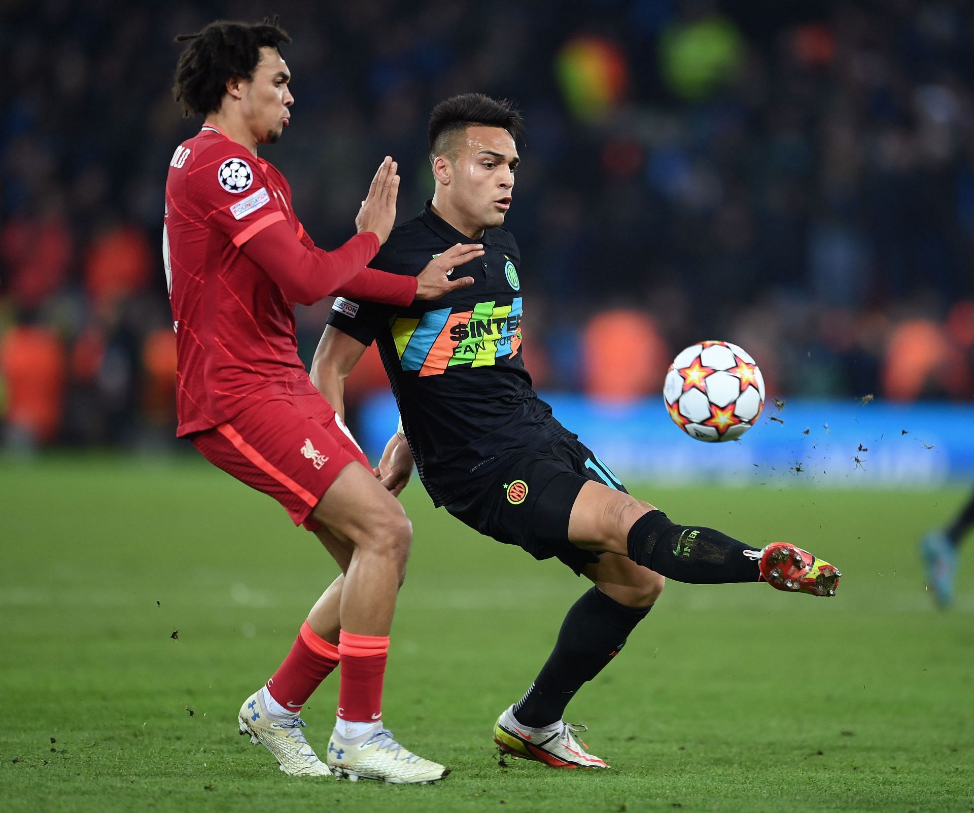 Lautaro Martinez in action against Liverpool