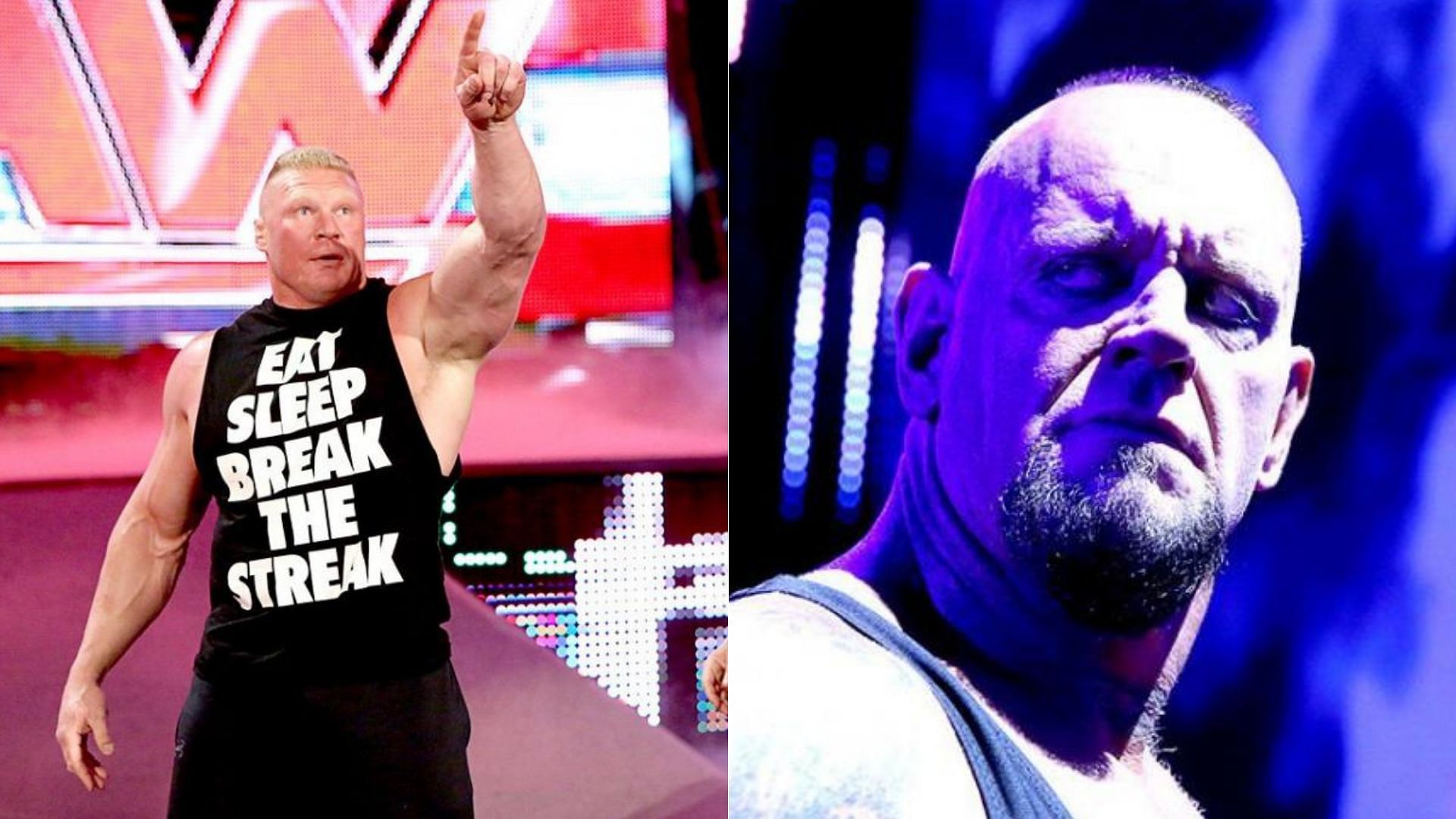 Brock Lesnar (left); The Undertaker (right)