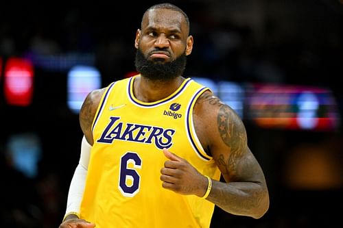 LeBron James #6 of the Los Angeles Lakers