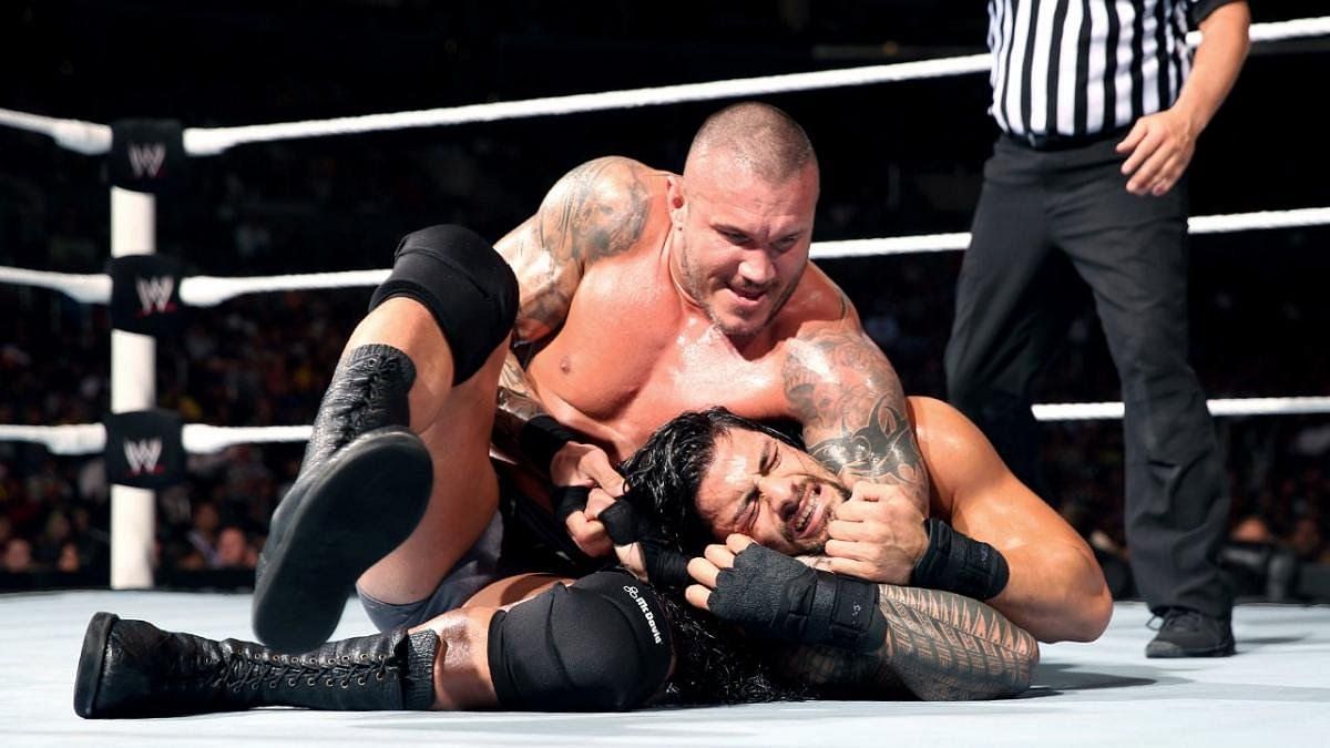 The Viper dominating Roman Reigns at Summerslam