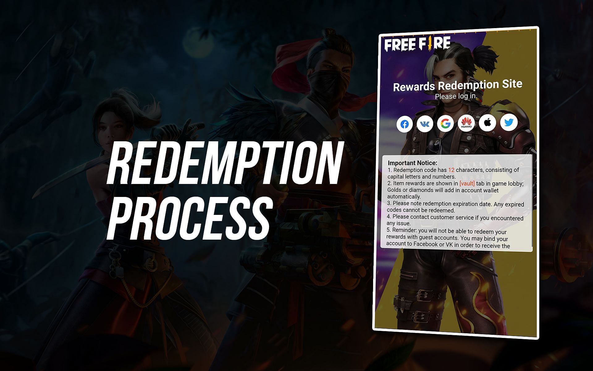 Many players do not know the redemption process for redeem codes (Image via Garena)