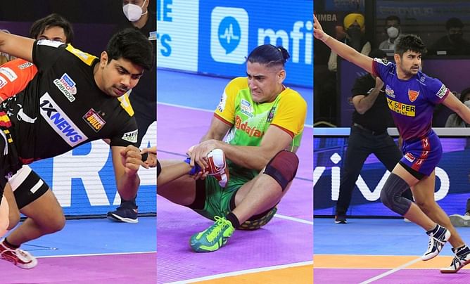 PKL 8 में सभी टीमों के लिए सबसे ज्यादा रेड पॉइंट्स और टैकल पॉइंट्स हासिल करने वाले खिलाड़ियों की लिस्ट