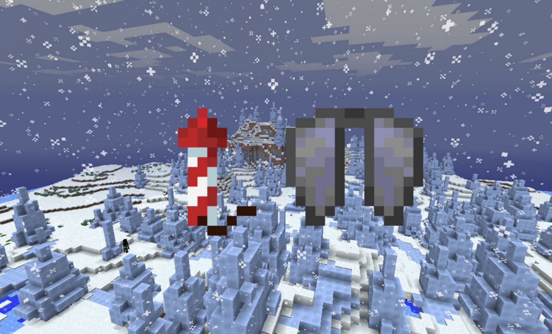 The Redditor used a max level rocket to fly with elytra (Images via Minecraft Wiki)